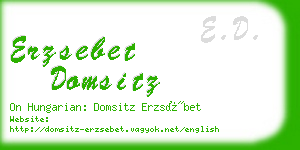 erzsebet domsitz business card